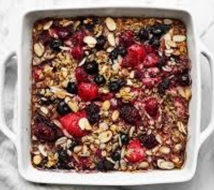 Peanut Butter Raspberry Oat Slices